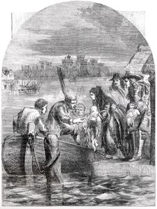 The Flight of the Queen of James II, December 1688 by English School